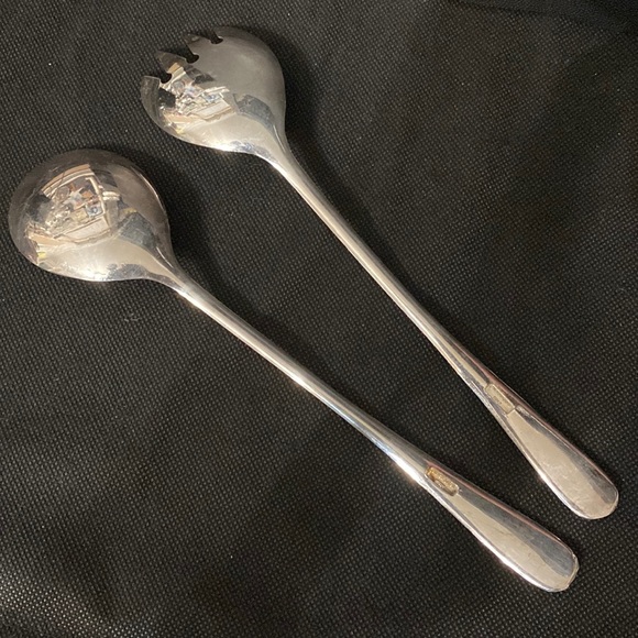 Vintage Silver Plated Italy Silverware,Flatware, Serving Fork & Spoon Salad Set - Picture 2 of 9